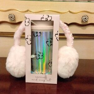 Kid's soft pint sequined Earmuffs /Mug set- stocking stuffer  alert!